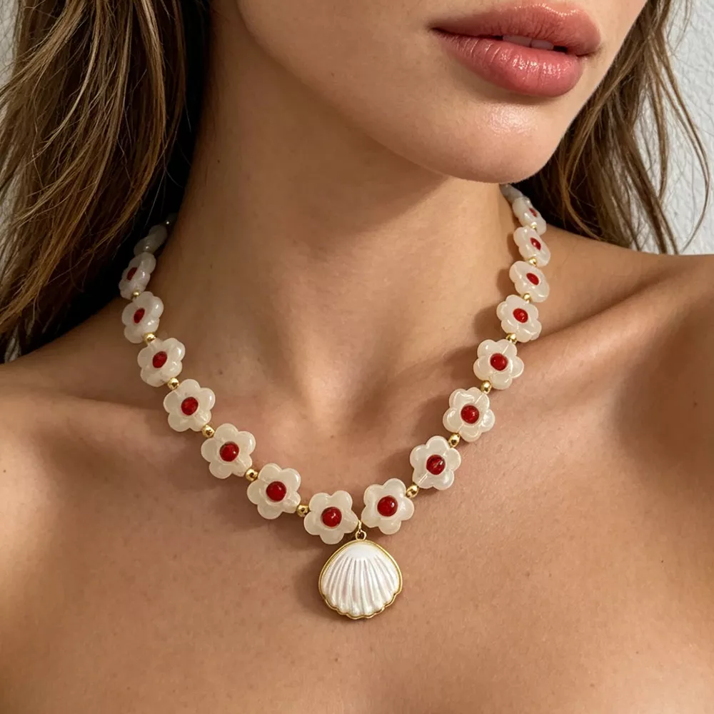 Charming Shell Pendant Beaded Necklace, image 3