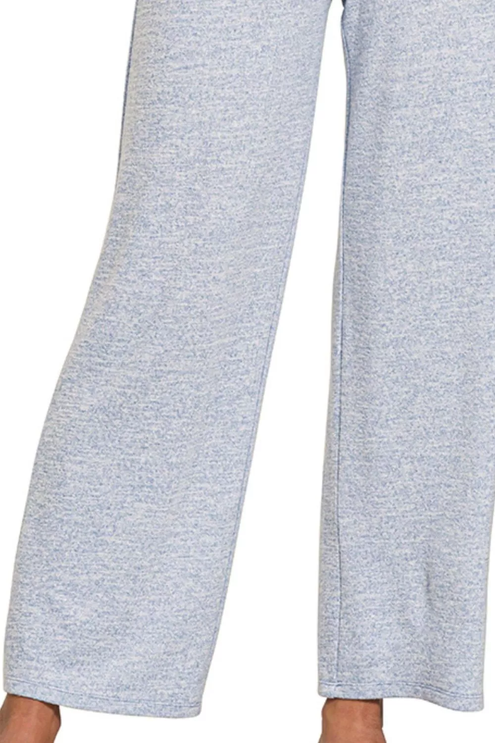 Soft Melange Hacci Elastic Waistband Lounge Pants, image 2