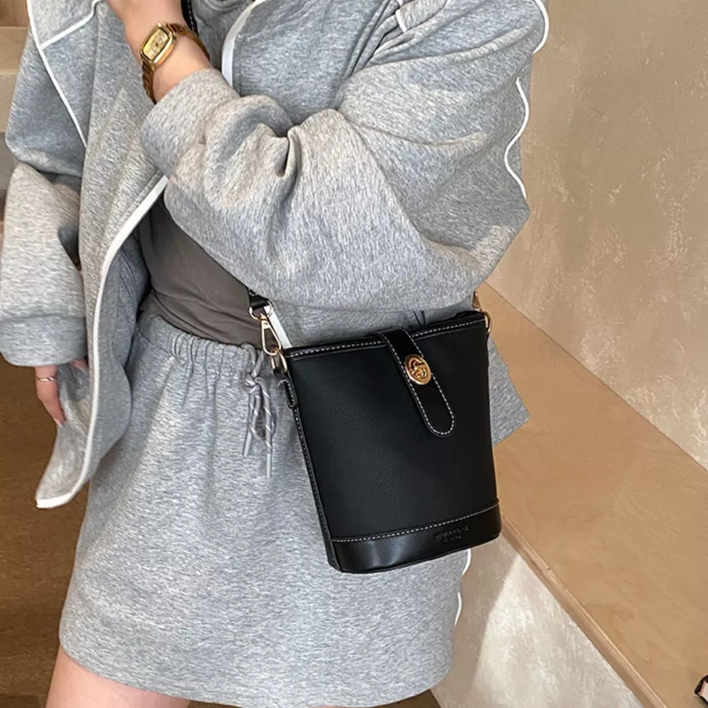 Bucket Leather Crossbody Bag, image 4