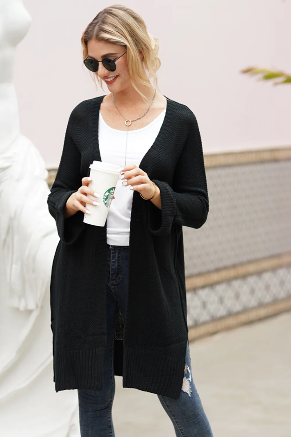 Open Front Long Sleeve Cardigan, image 3