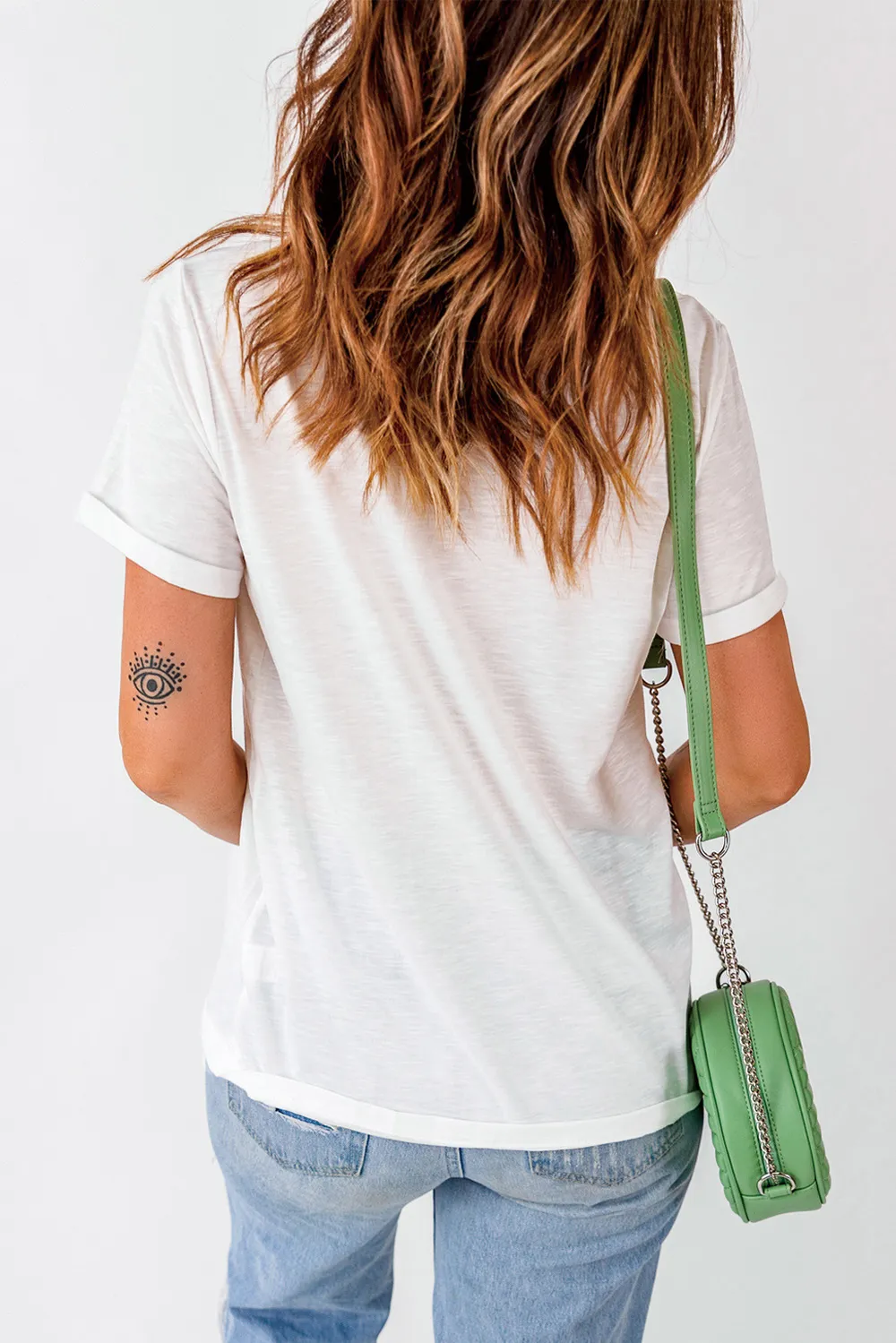 Bow Graphic Round Neck Short Sleeve T-Shirt, image 3