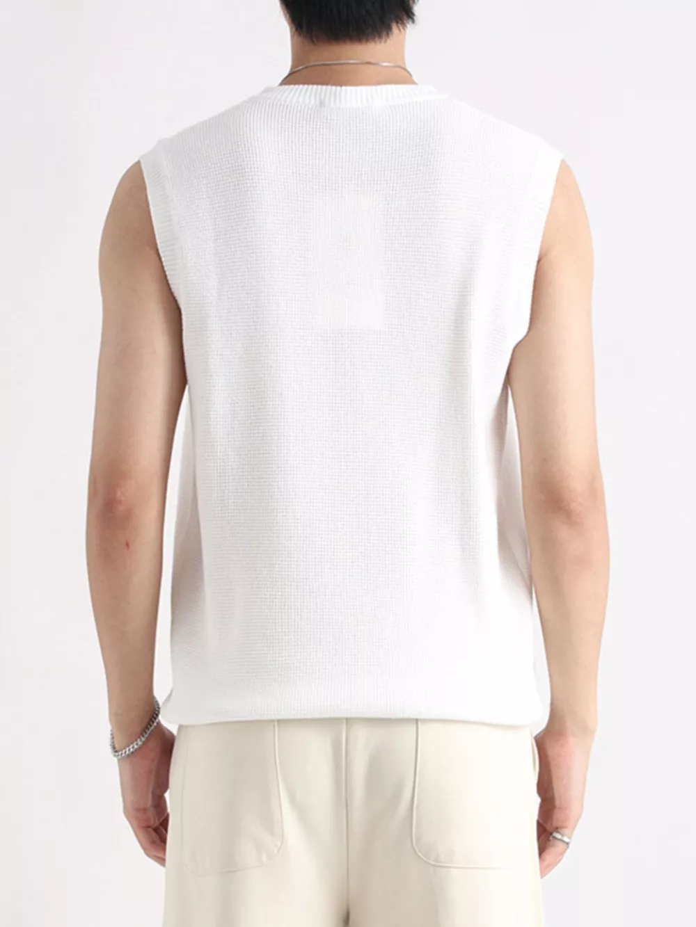 Men's Plus Size Knitted Zip-Up Tank, image 11