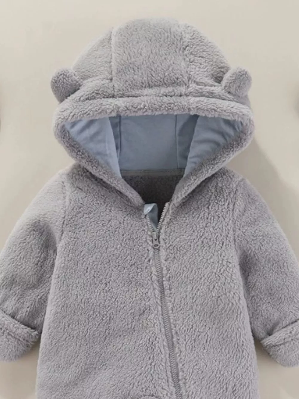 Children's Cozy Bear Hooded Fleece One-Piece, image 15