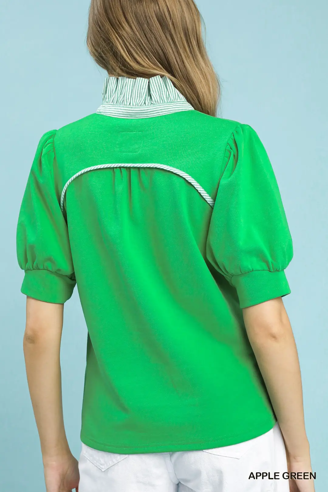 Striped Collar Popover Top, image 3