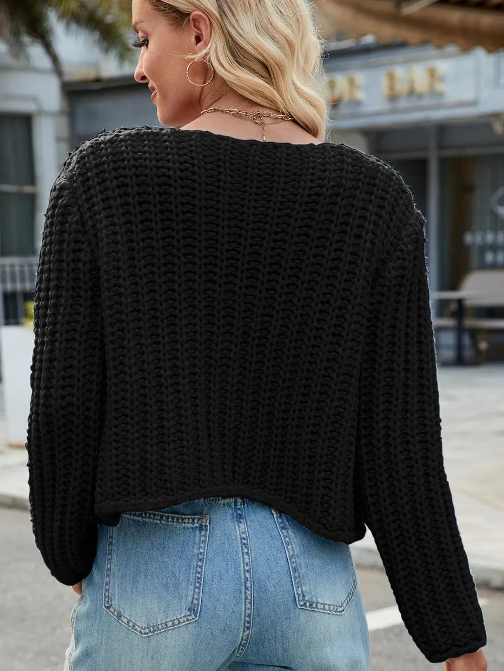Round Neck Button Up Cardigan with Pockets, image 7