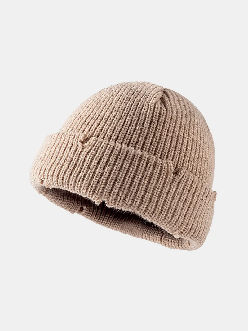 Distressed Cuffed Knit Hat, image 5