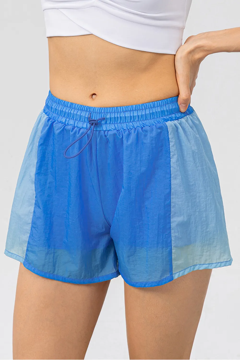 Color Block Drawstring Active Shorts, image 2