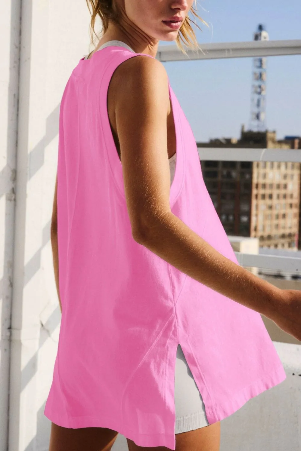 Side Slit V-Neck Tank, image 22