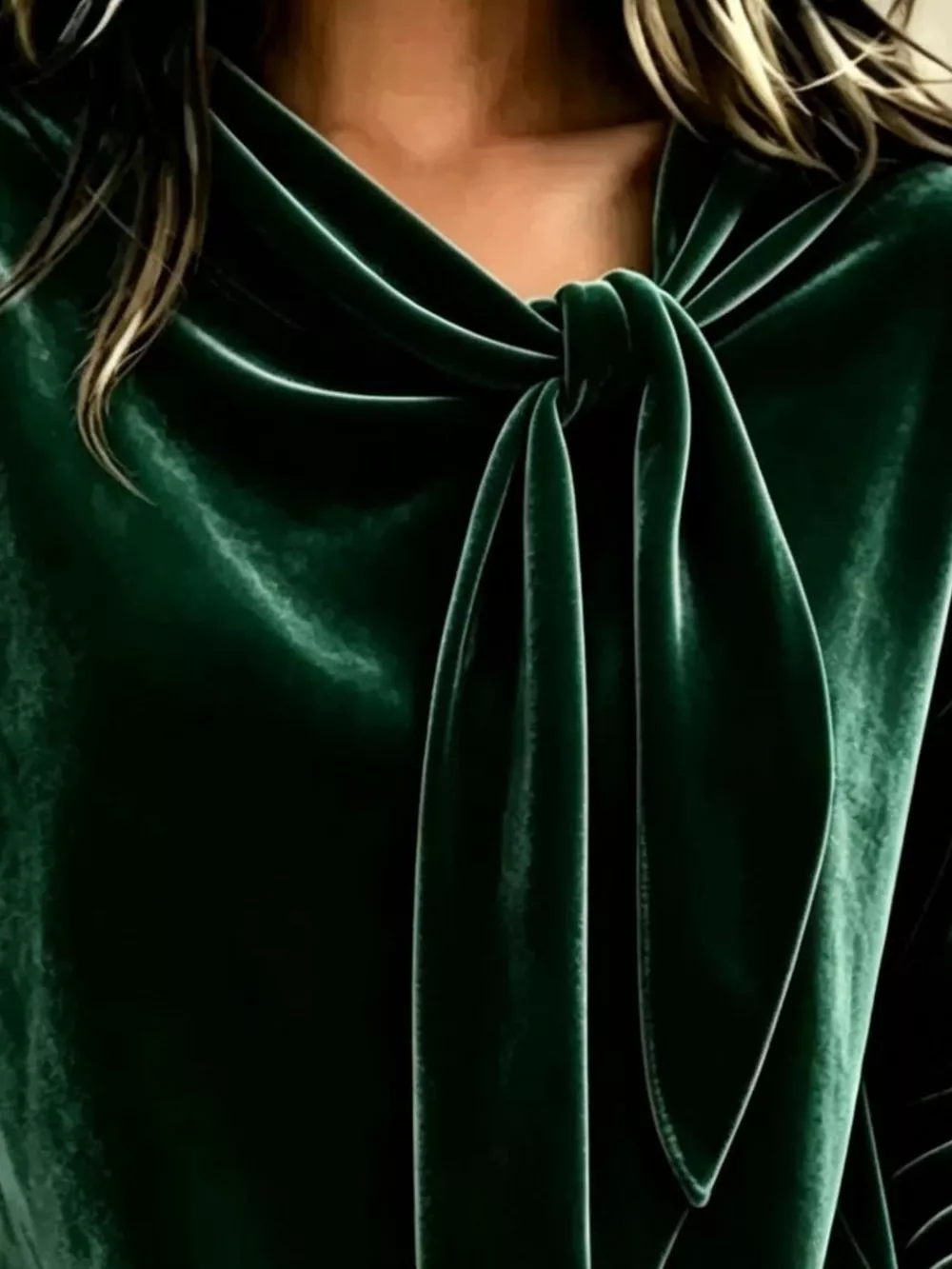 Velvet Tie Front Long Sleeve Sweatshirt, image 14