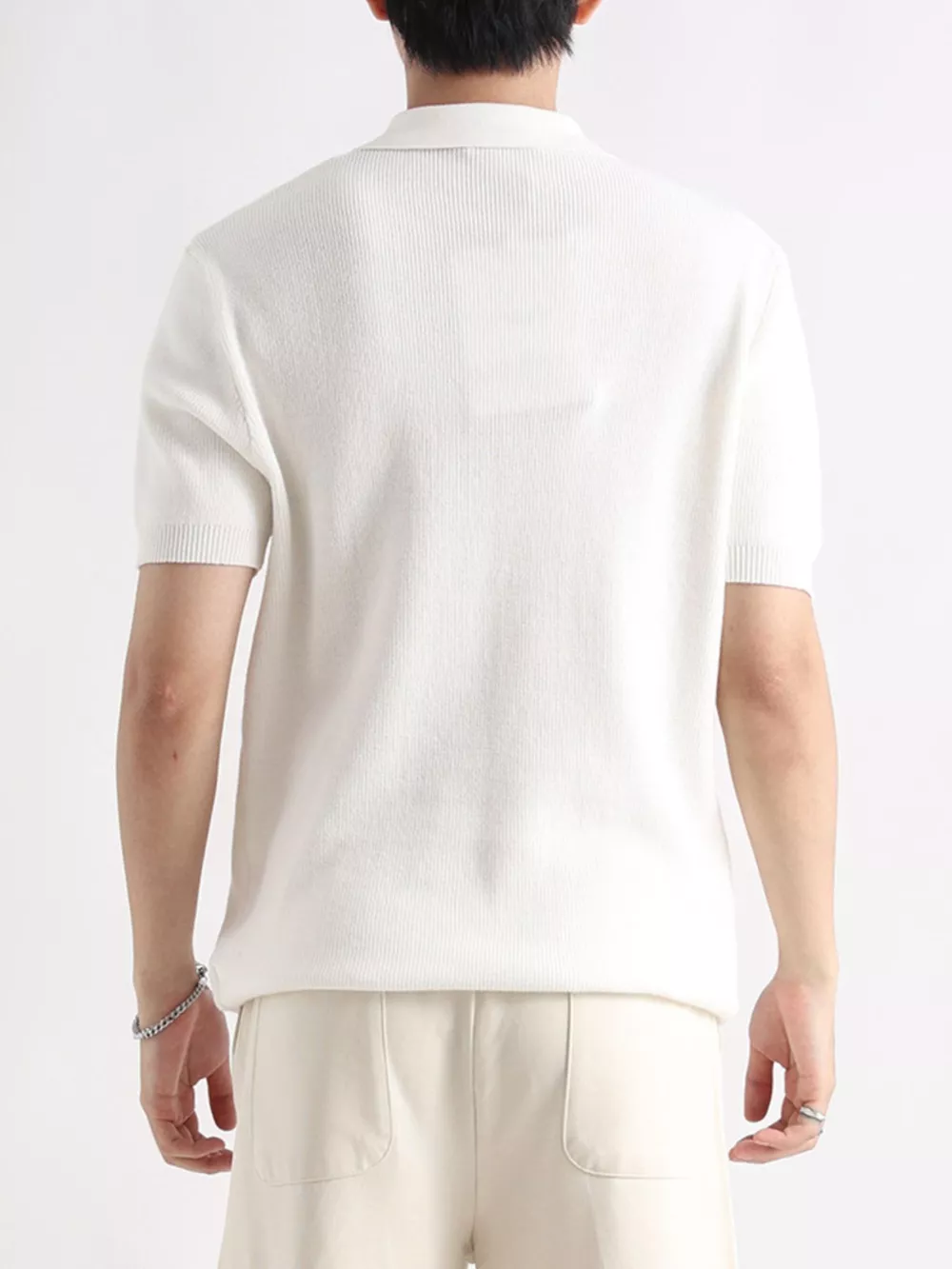 Men's Plus Size Textured Knit Zip-Up Top, image 12