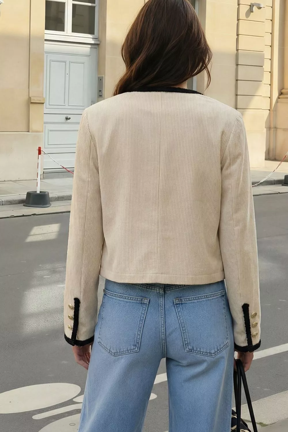 Contrast Trim Cropped Outerwear, image 3