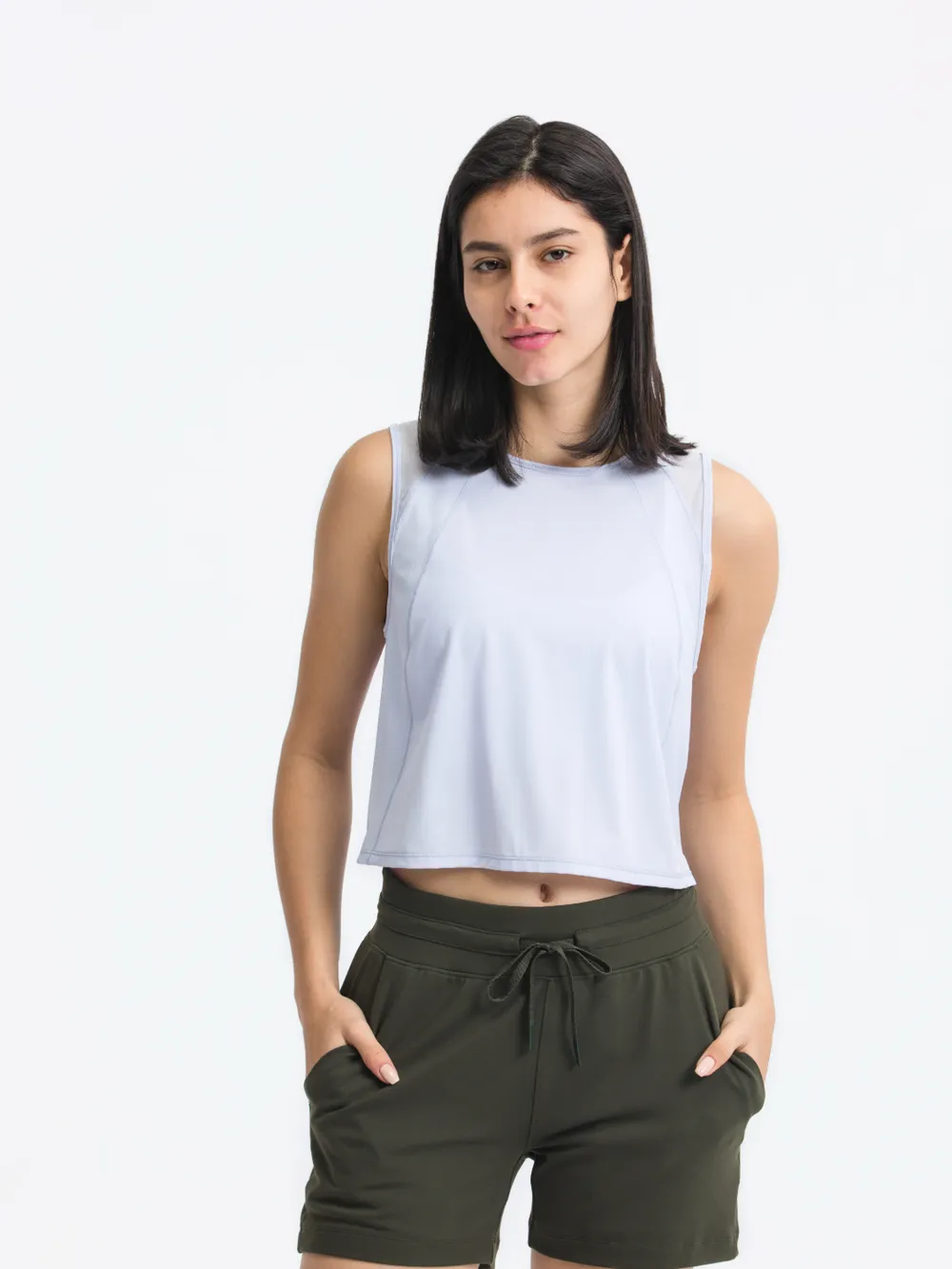 Round Neck Cropped Active Tank, image 6