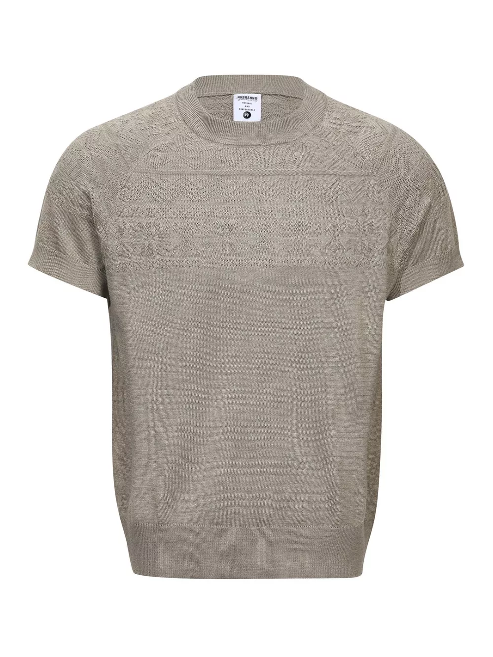Men's Short Sleeve Geometric Textured Knit Top