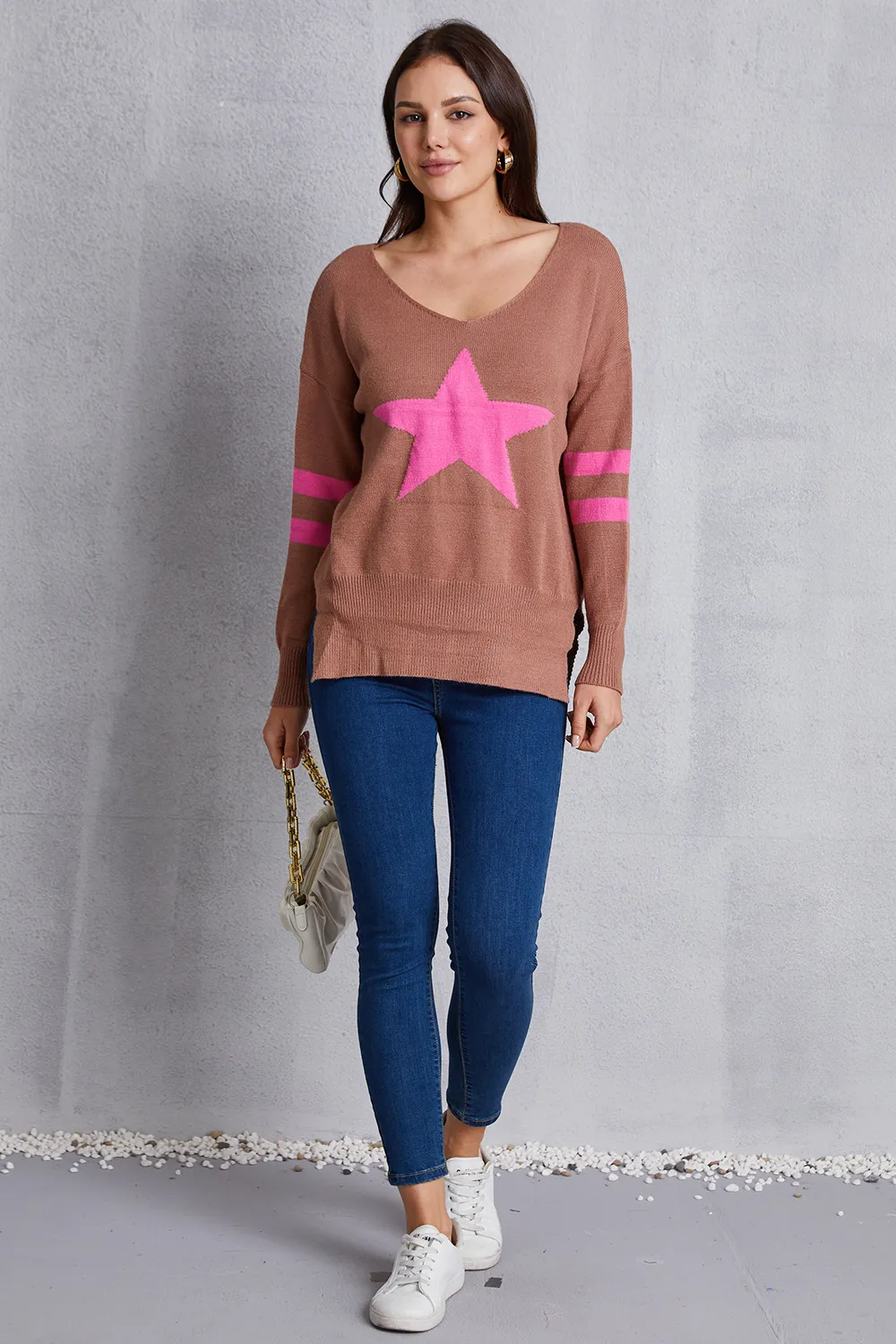 Star Scoop Neck Dropped Shoulder T-Shirt, image 4