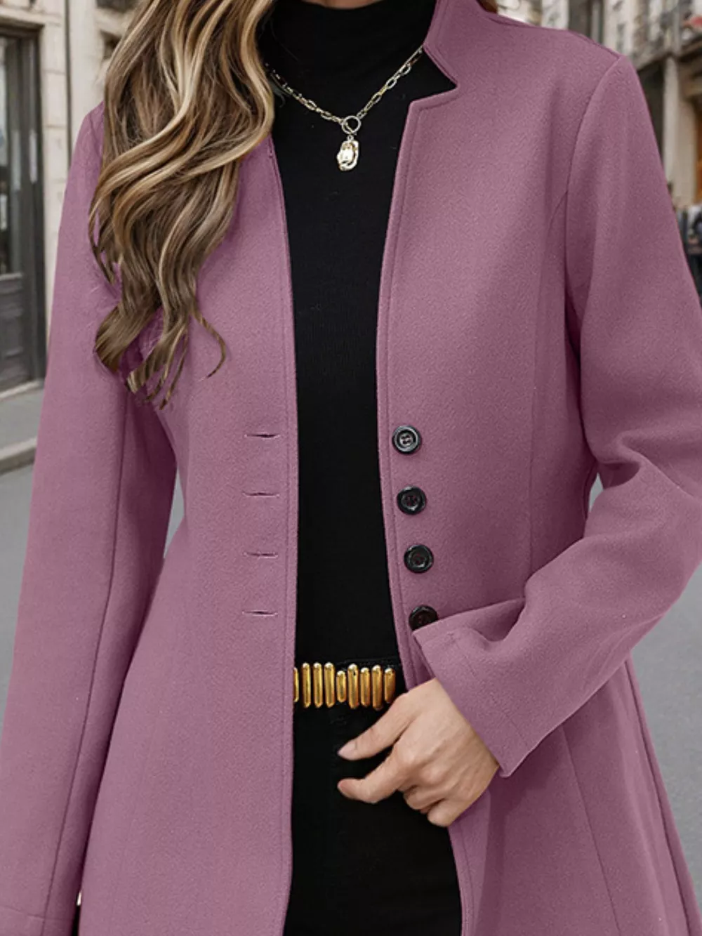 Button Up Long Sleeve Coat, image 4