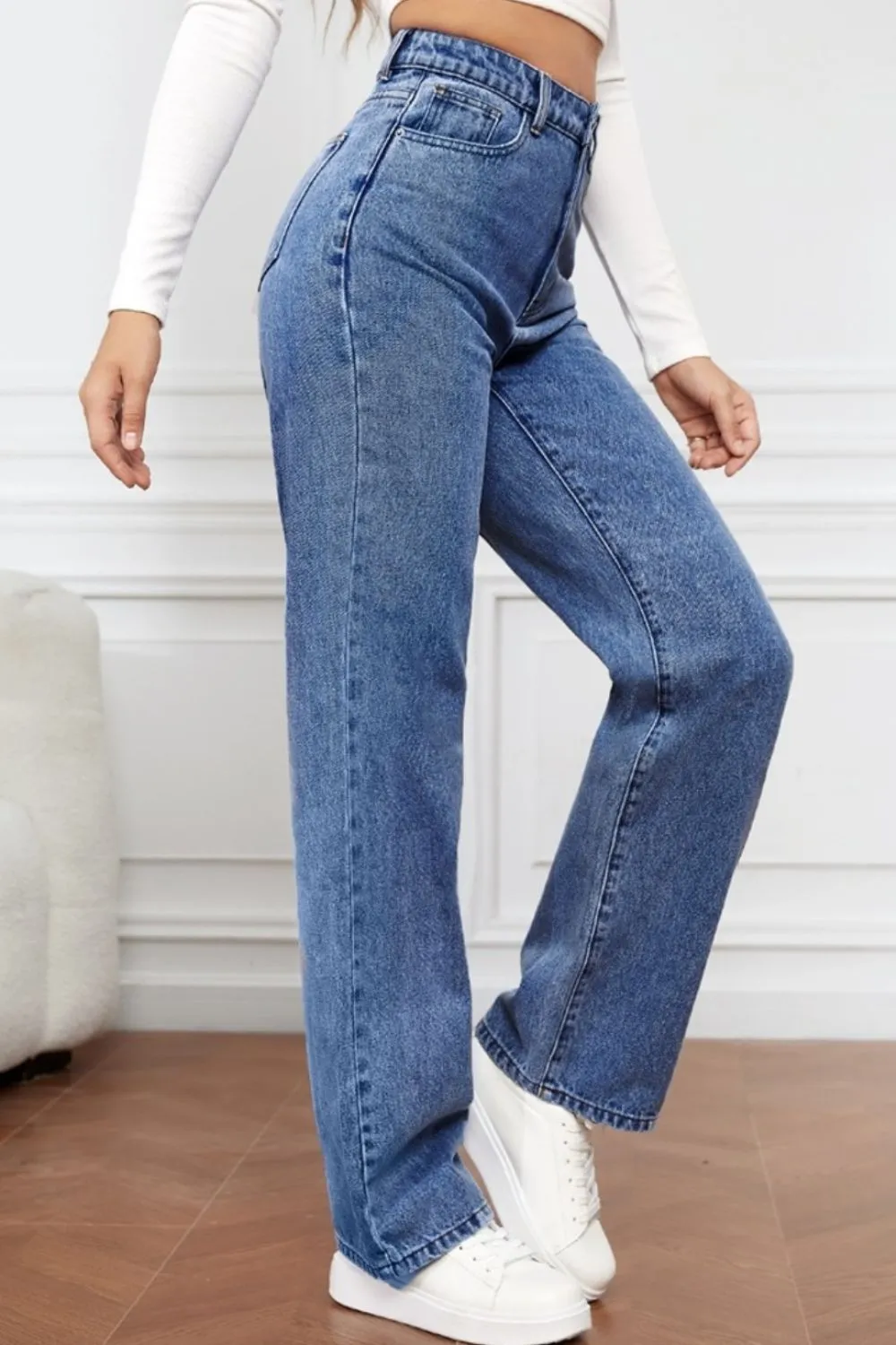 High Waist Straight Jeans, image 3