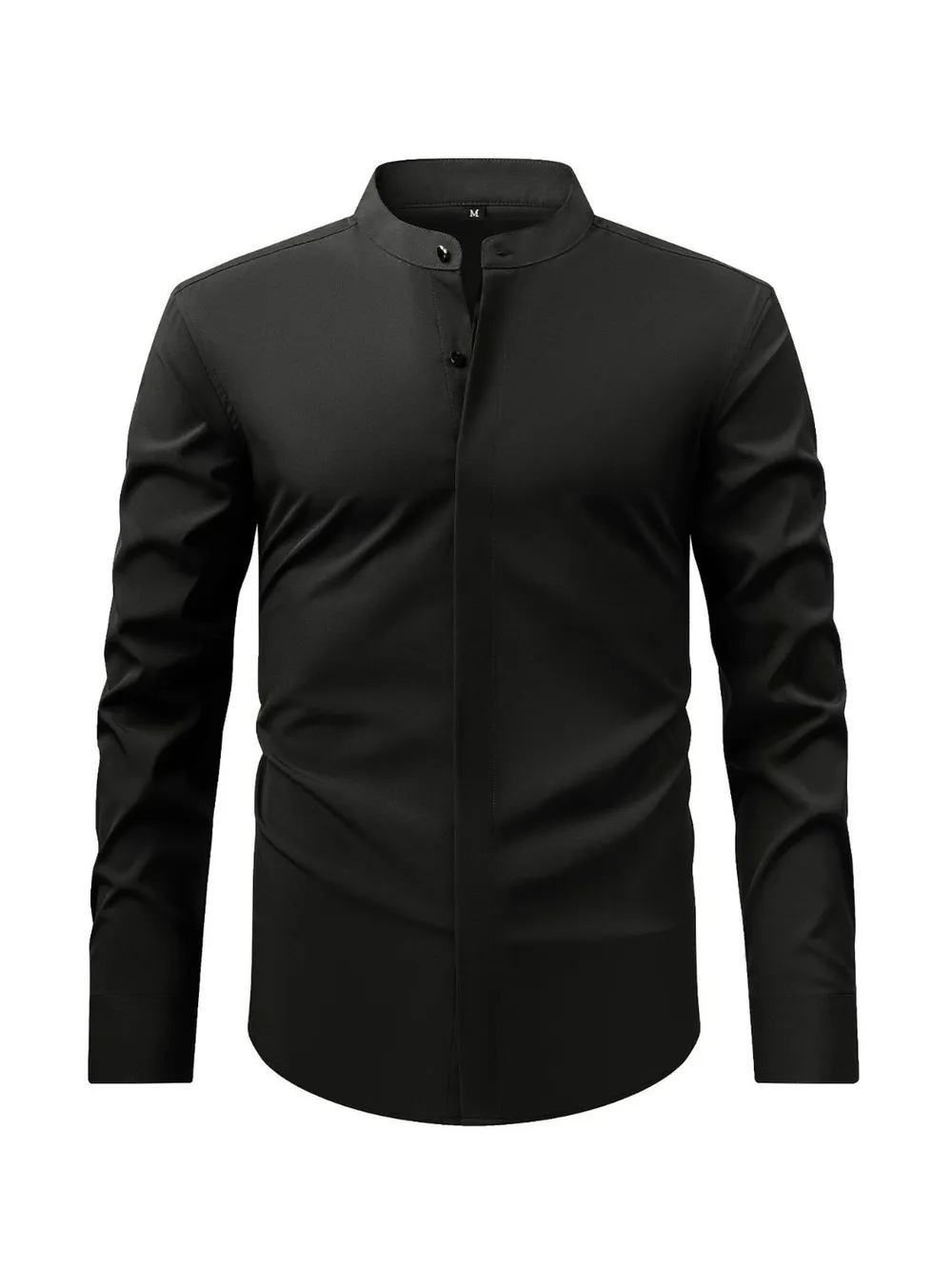Men's Full Size Stand Collar Button Down Shirt Plus Size