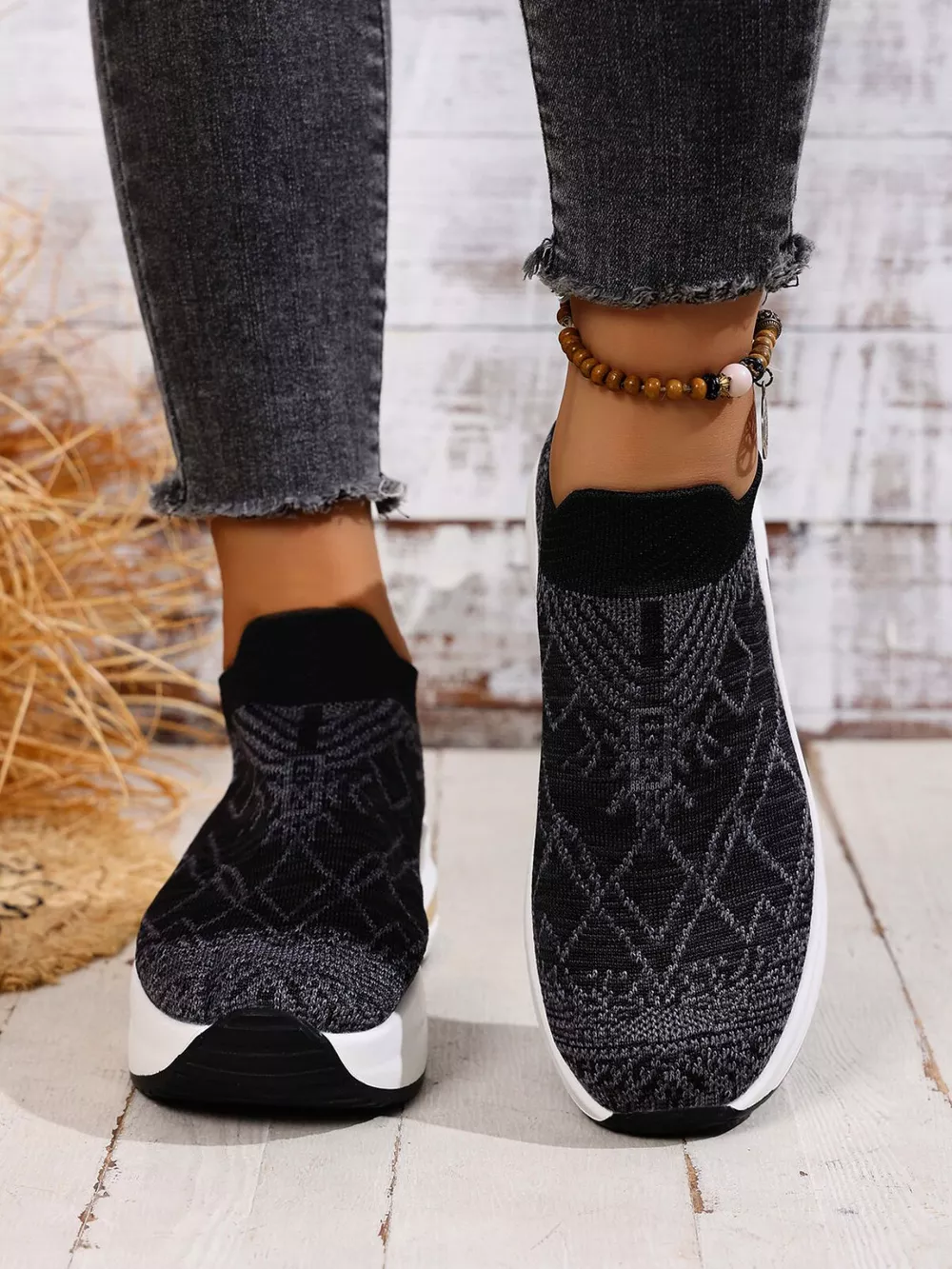 Mesh Round Toe Platform Sneakers, image 3