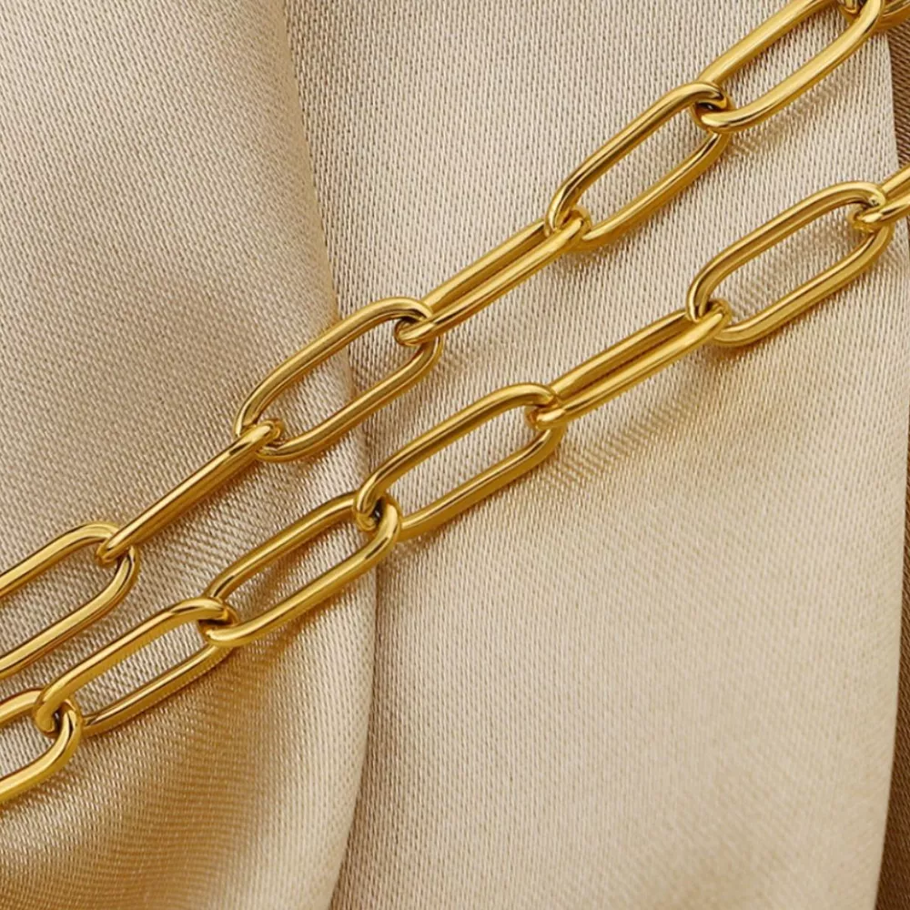 18K Gold-Plated Chain Link Toggle Clasp Necklace, image 4