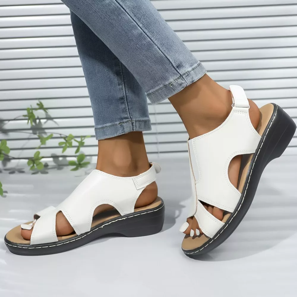 Peep Toe Wedge Sandals, image 5