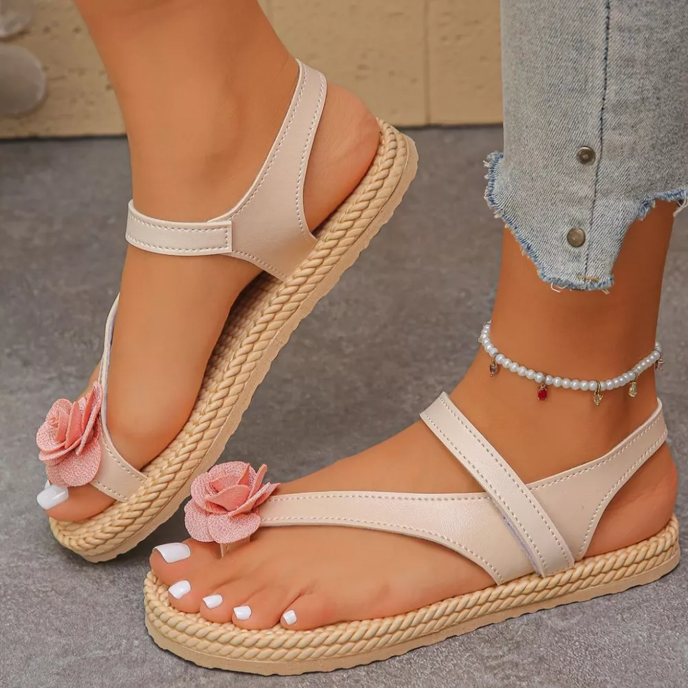 Flower Toe Loop Sandals, image 2