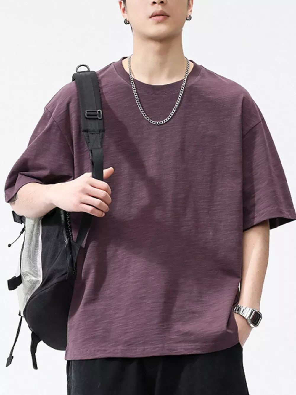 Men's Plus Size Round Neck Half Sleeve T-Shirt, image 3