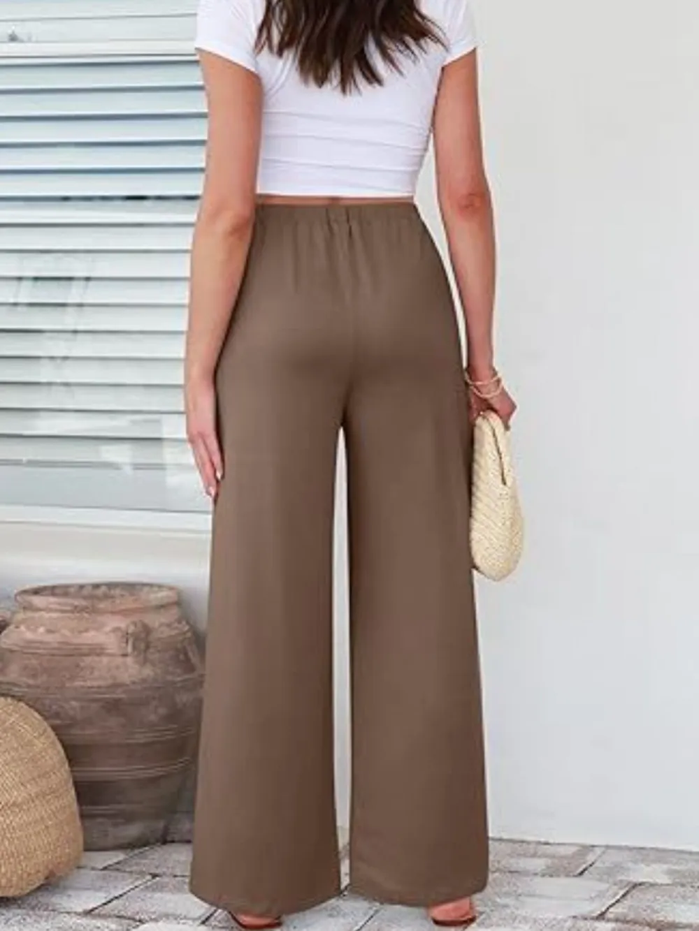 Elastic Waist Wide Leg Pants, image 21