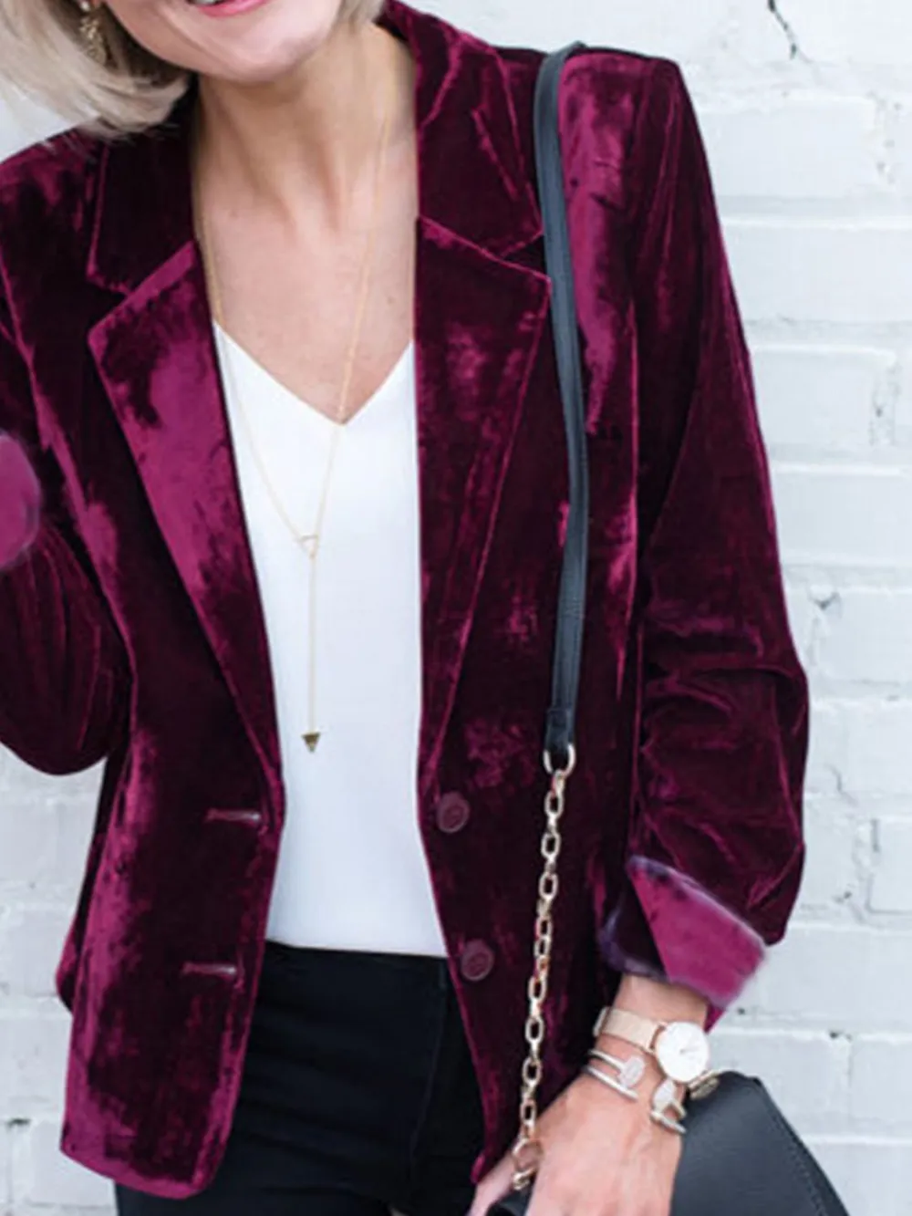Button Up Lapel Collar Blazer, image 9