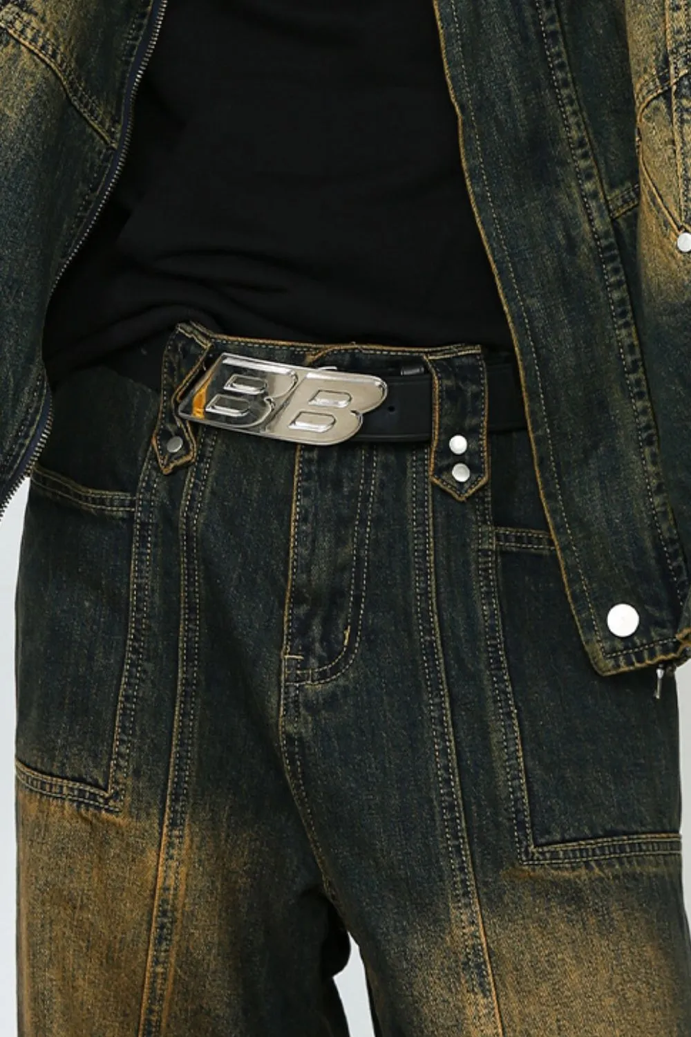 Men's Wide Leg Bootcut Jeans, image 3