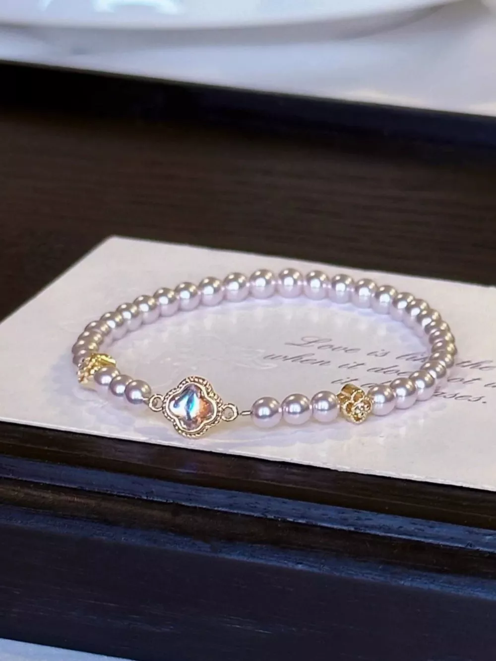 Pearl Clover Charm Bracelet