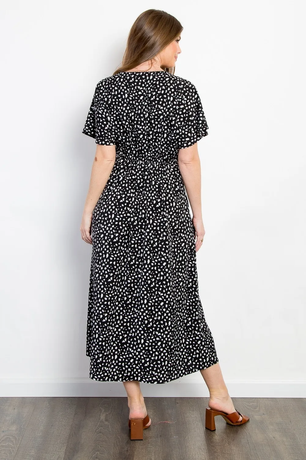 Full Size Printed Smocked Waist Dress, image 2