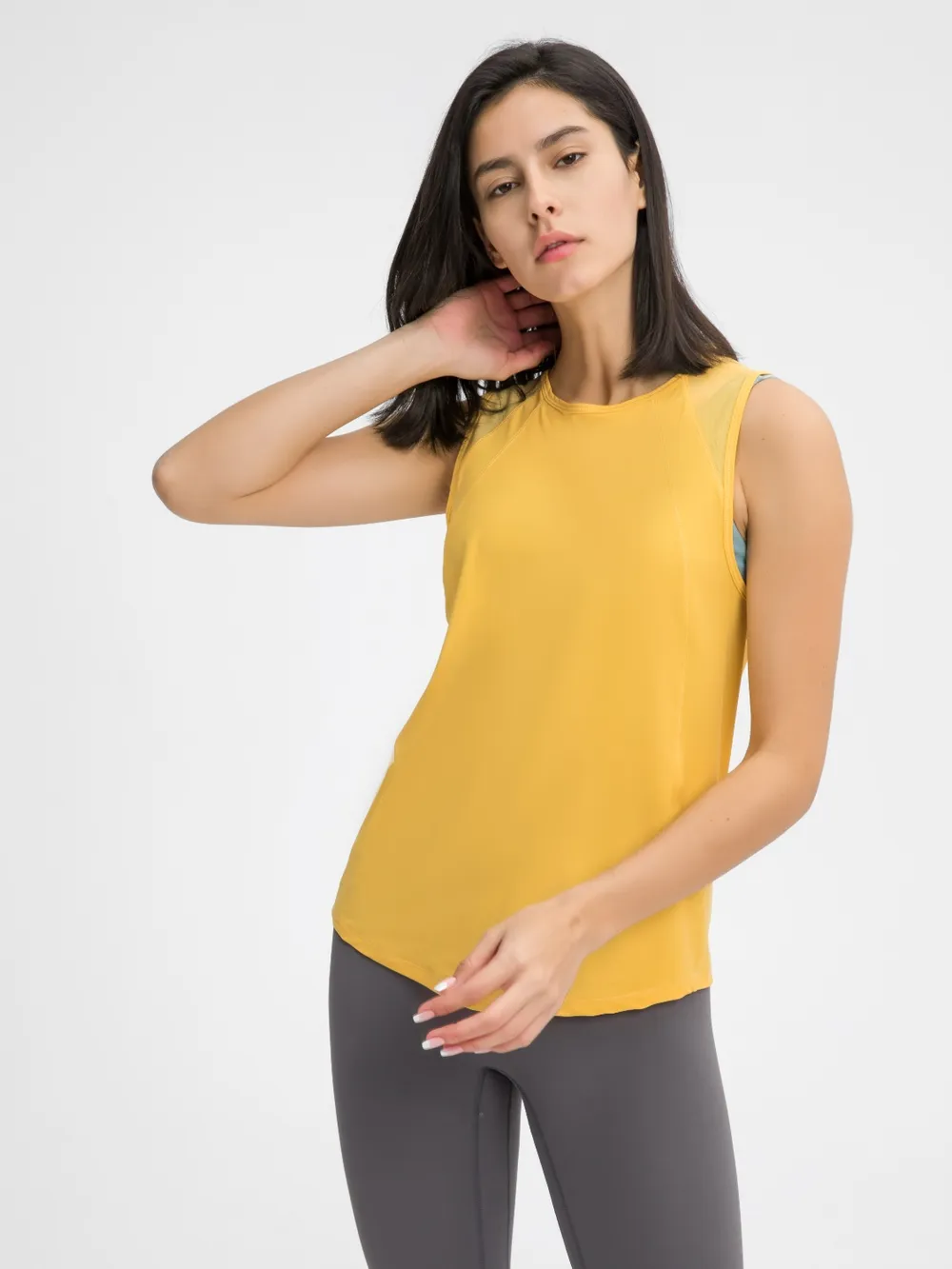 Cutout Back Round Neck Active Tank, image 6