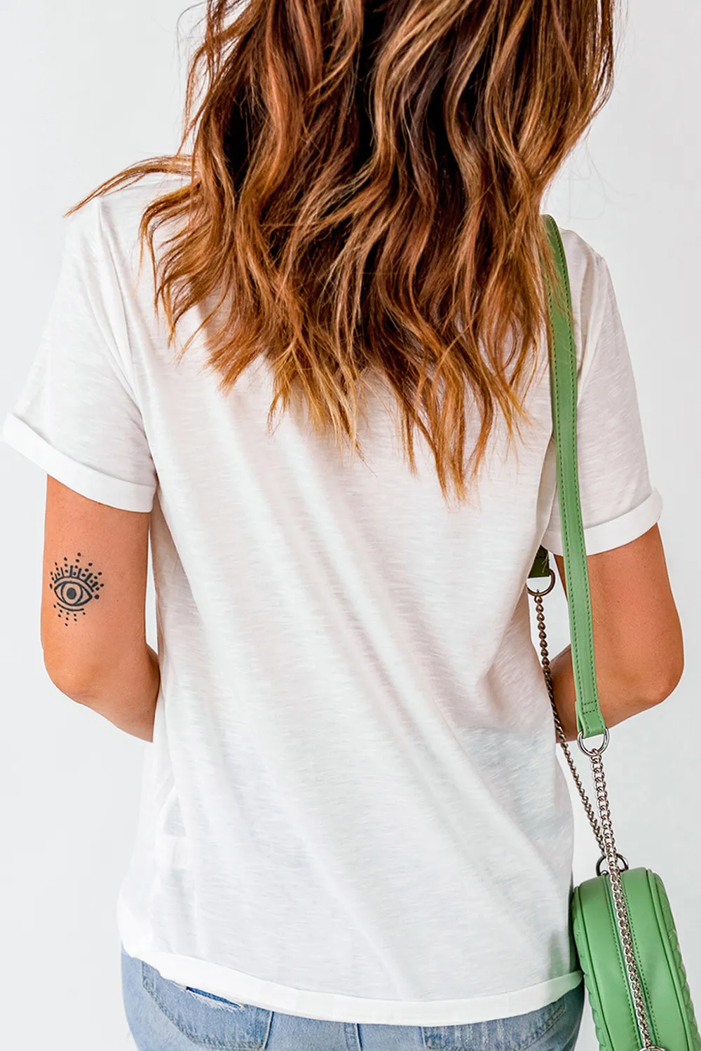 Sequin Flower Round Neck Short Sleeve T-Shirt, image 3