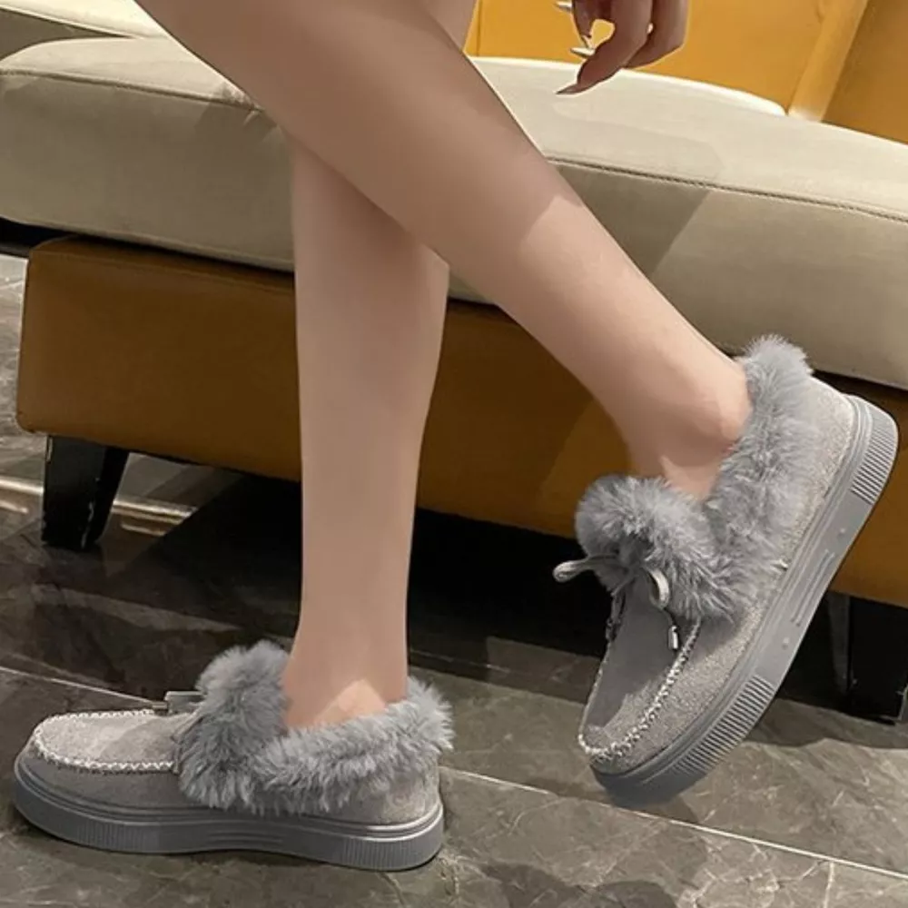 Fuzzy Round Toe Slip-Ons, image 4