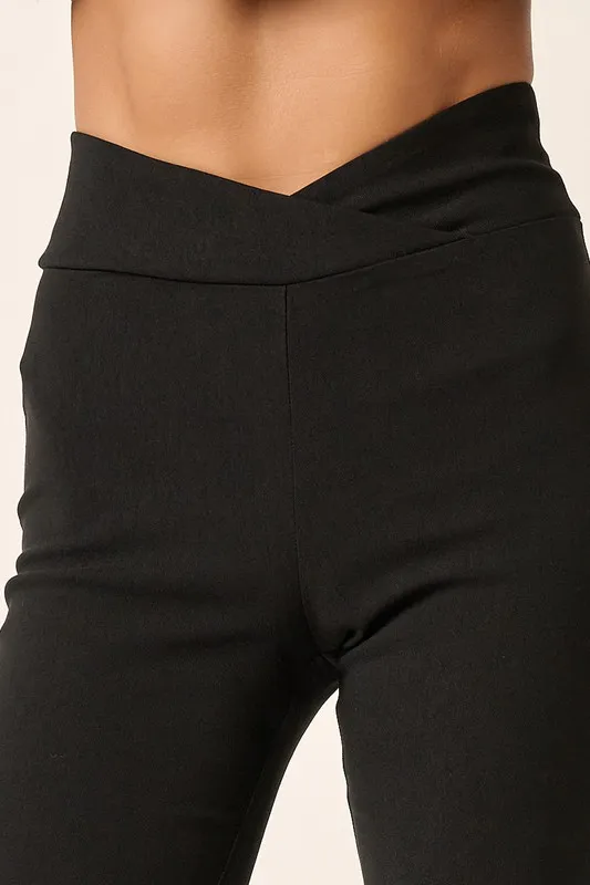 Surplice V Waist Flare Pants, image 4