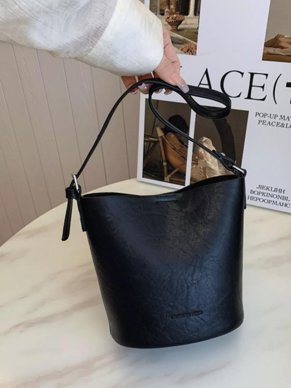 Vintage Style Bucket Crossbody Bag, image 8