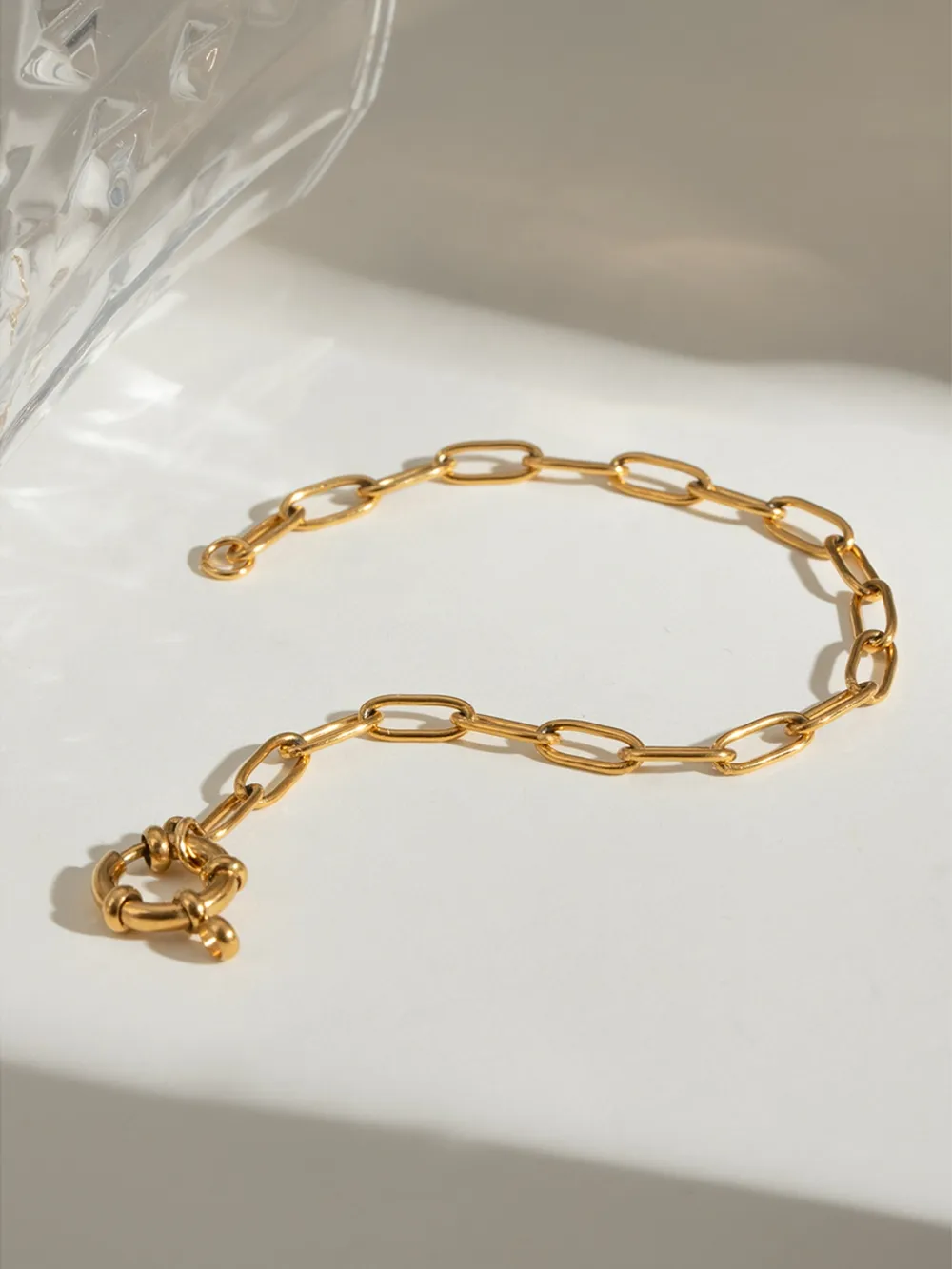 18K Gold-Plated Stainless Steel Chain Bracelet, image 4
