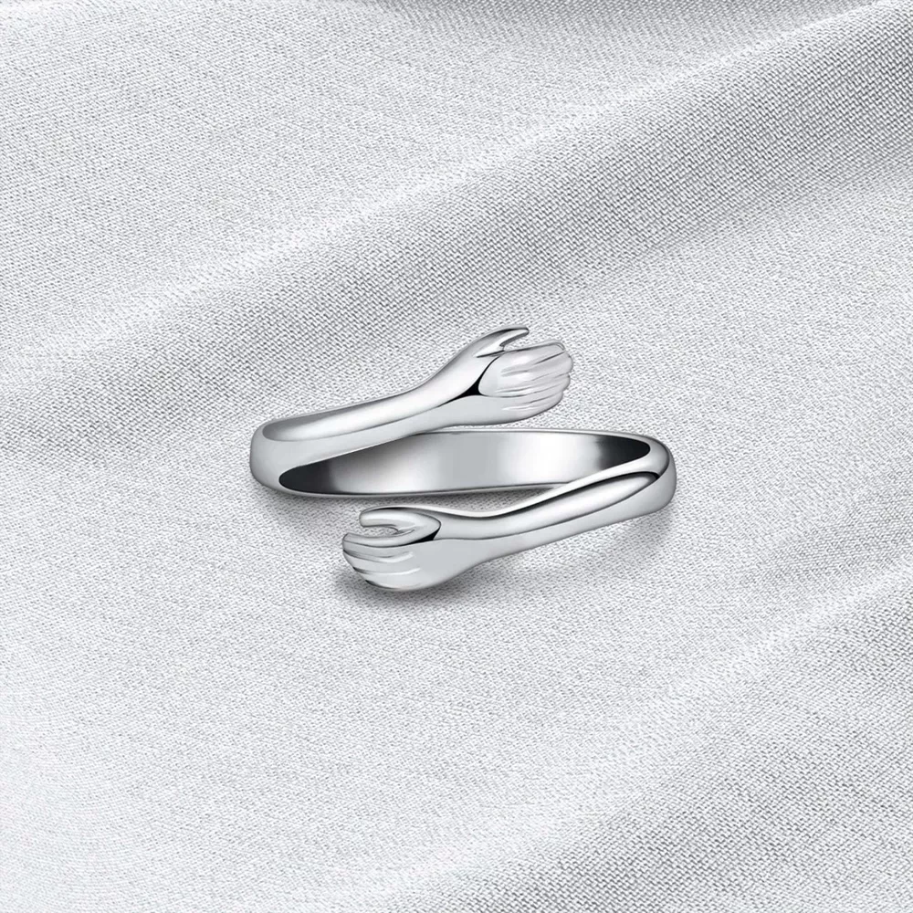 925 Sterling Silver Hug Bypass Ring, image 4