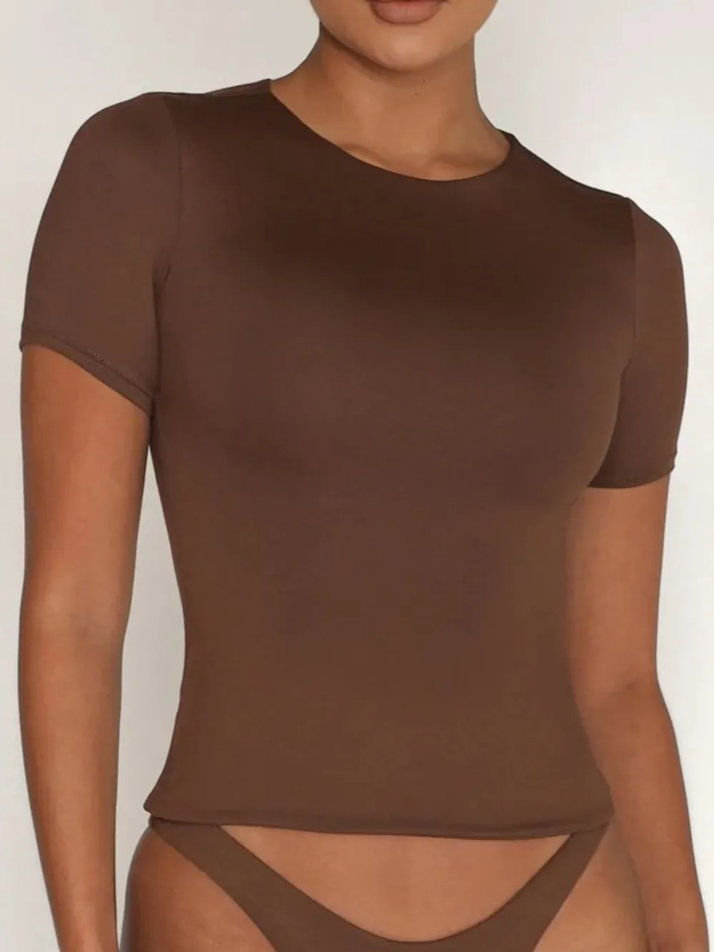 Round Neck Short Sleeve Swim Top, image 10