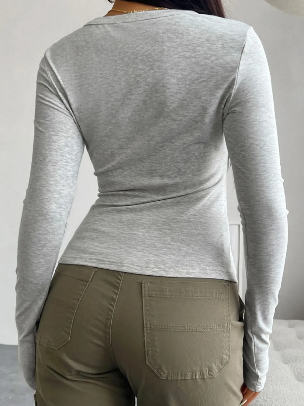 Quarter Button Long Sleeve T-Shirt, image 6