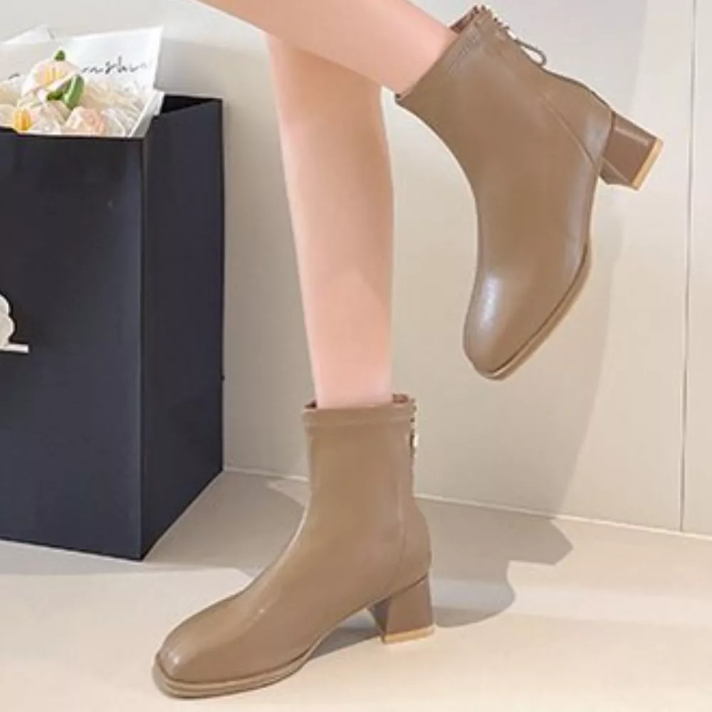 Square Toe Block Heels Boots, image 6
