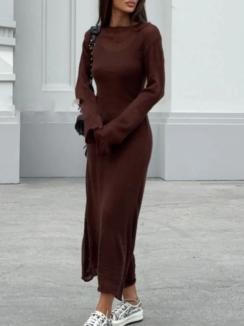 Ribbed Knit Cami Dress and Cover Up Sweater Set, image 18