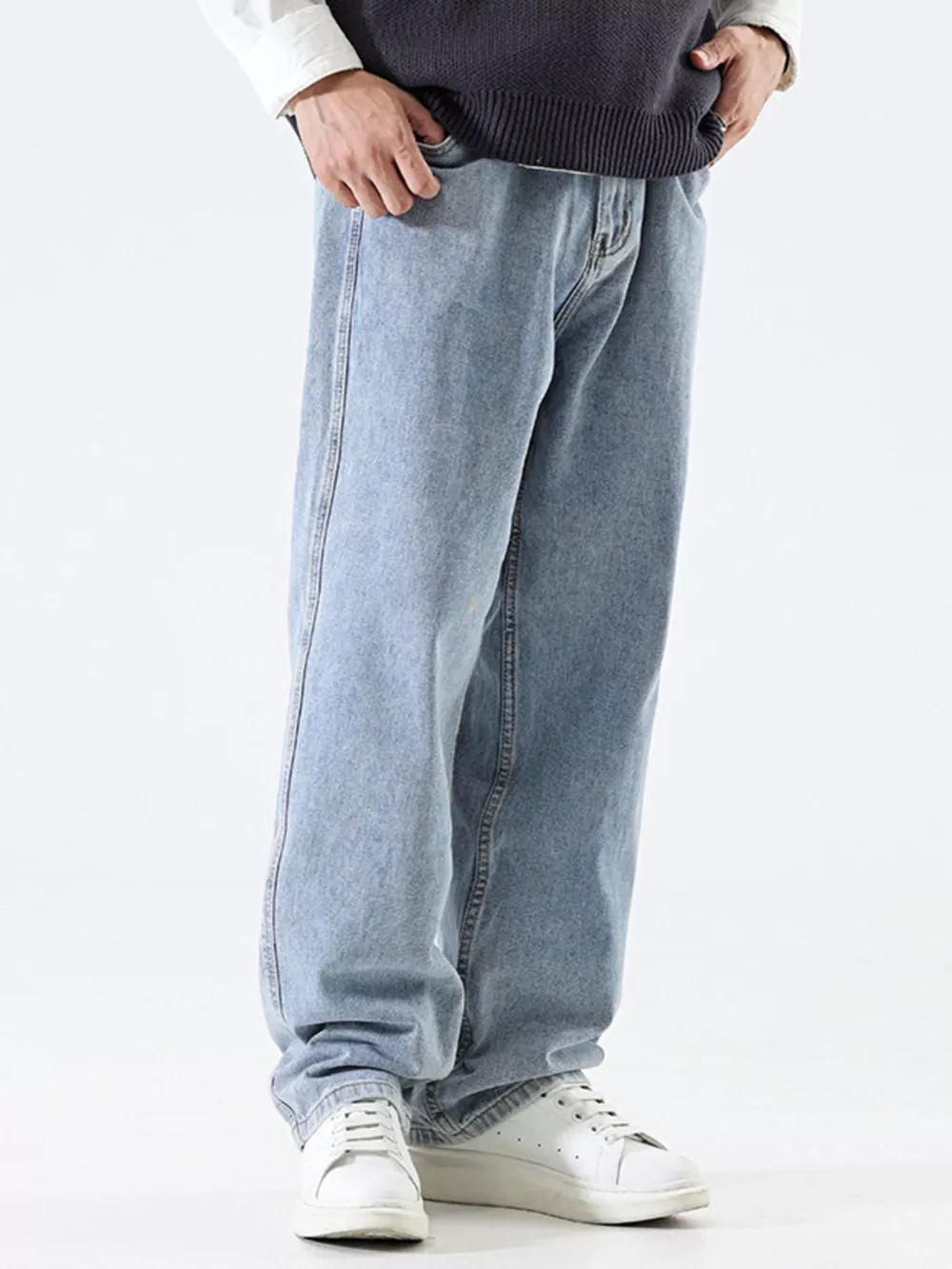 Men's Relaxed Fit Wide Leg Jeans, image 5