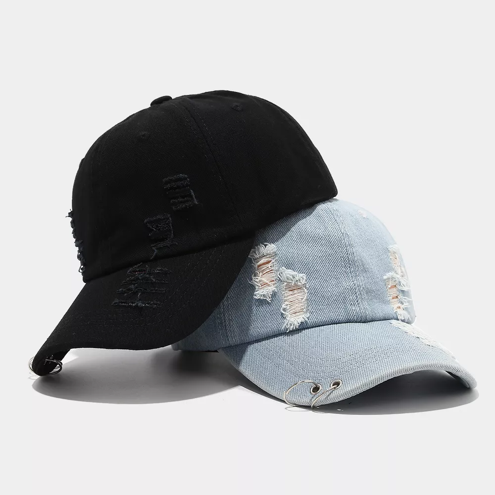 Distressed Denim Baseball Cap, image 4
