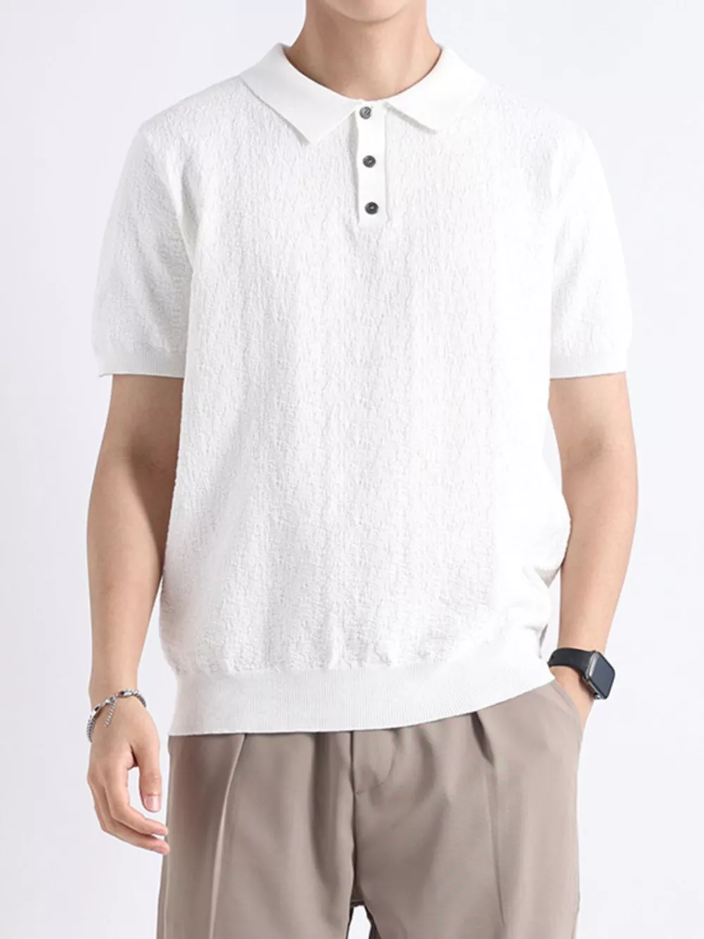 Men's Plus Size Button Detail Short Sleeve Polo, image 12