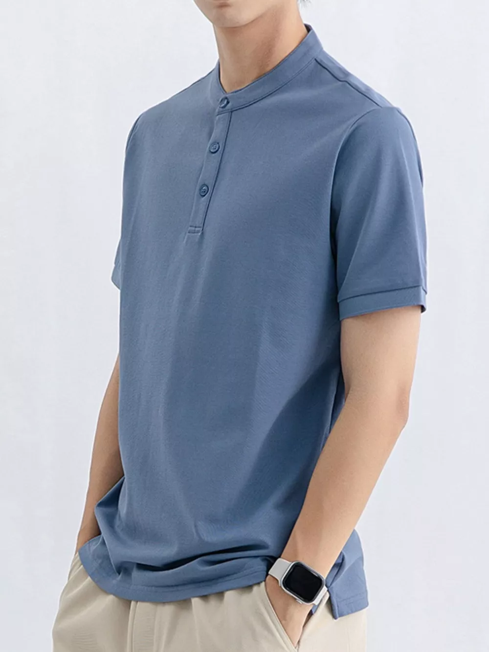 Men's Plus Size Button Detail Short Sleeve T-Shirt, image 13