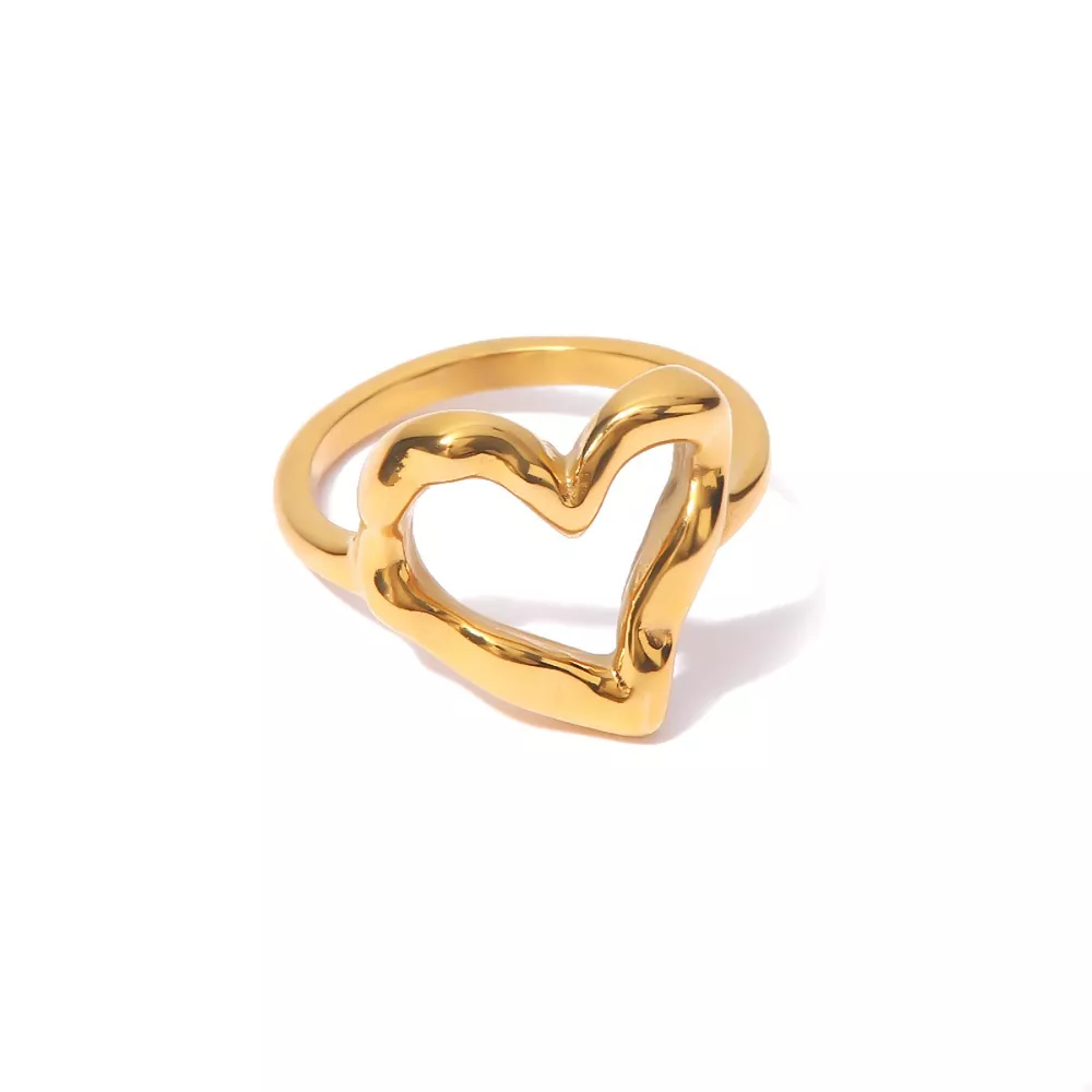 18K Gold-Plated Heart Ring, image 6