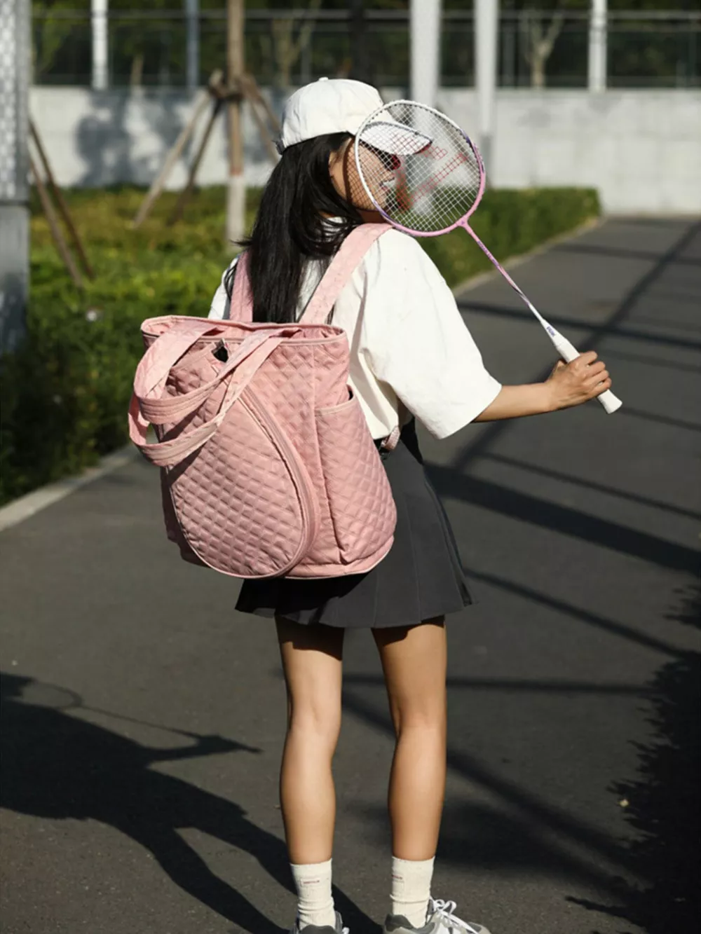 Quilted Racket Backpack Bag, image 2