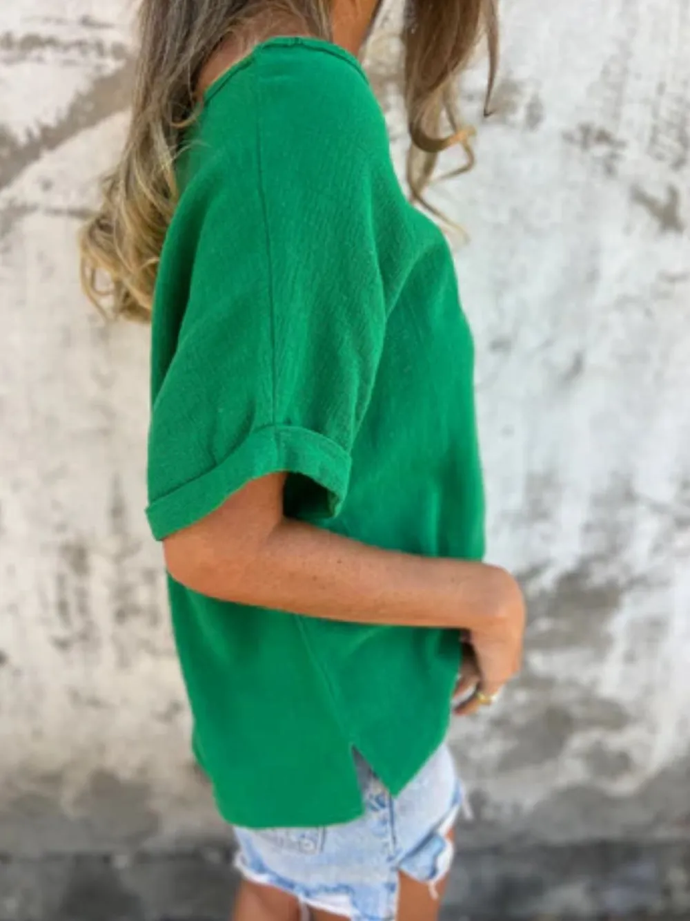 Full Size Round Neck Short Sleeve T-Shirt Plus Size, image 5
