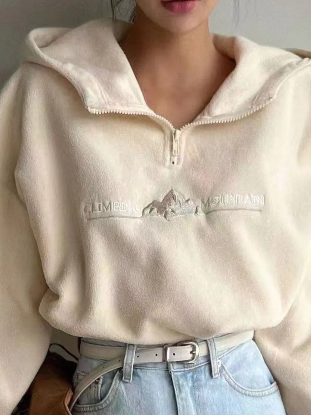 Mountain Quarter Zip Long Sleeve Hoodie, image 12